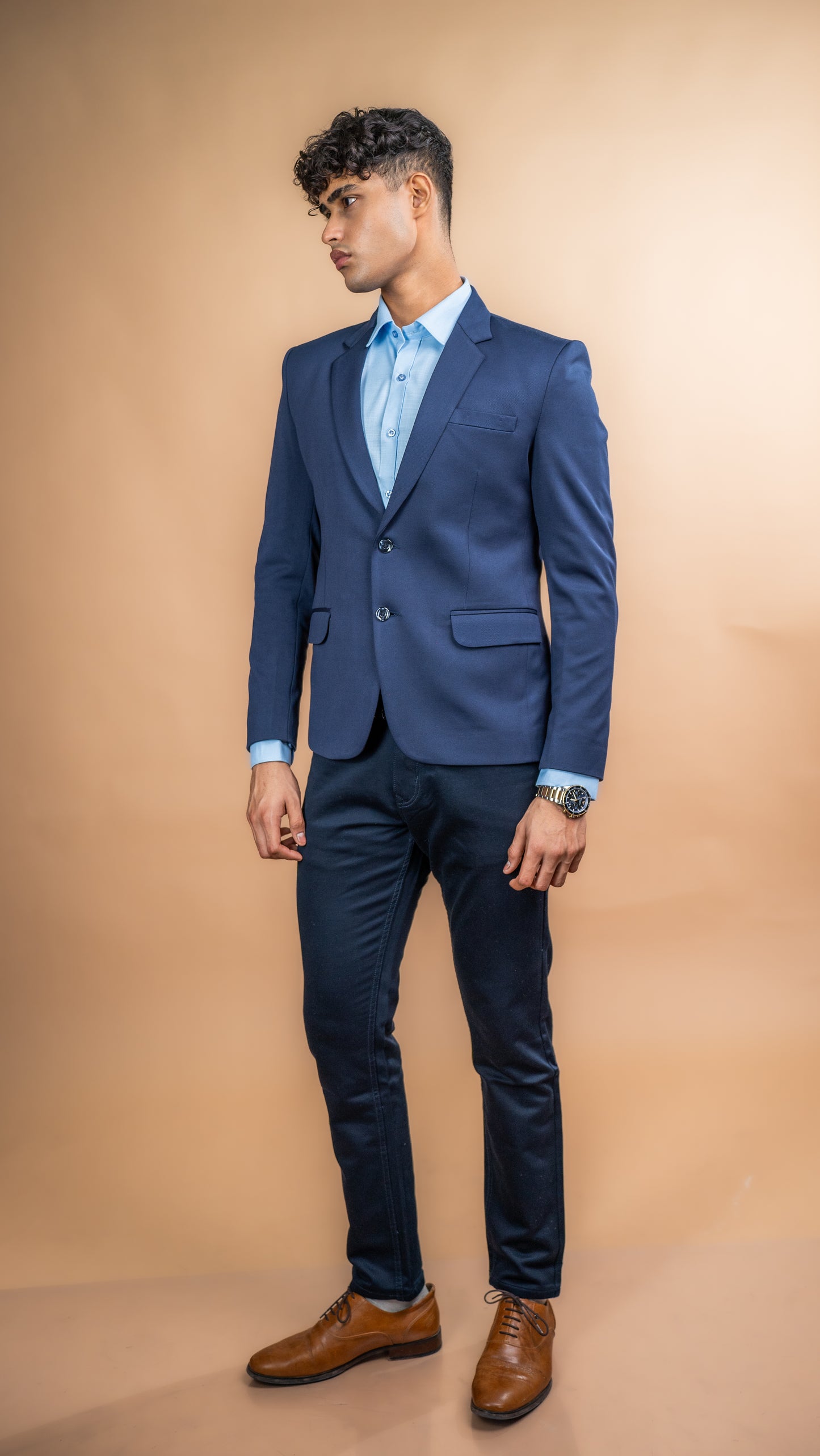 Midnight Navy Slim-Fit Cotton Jeans