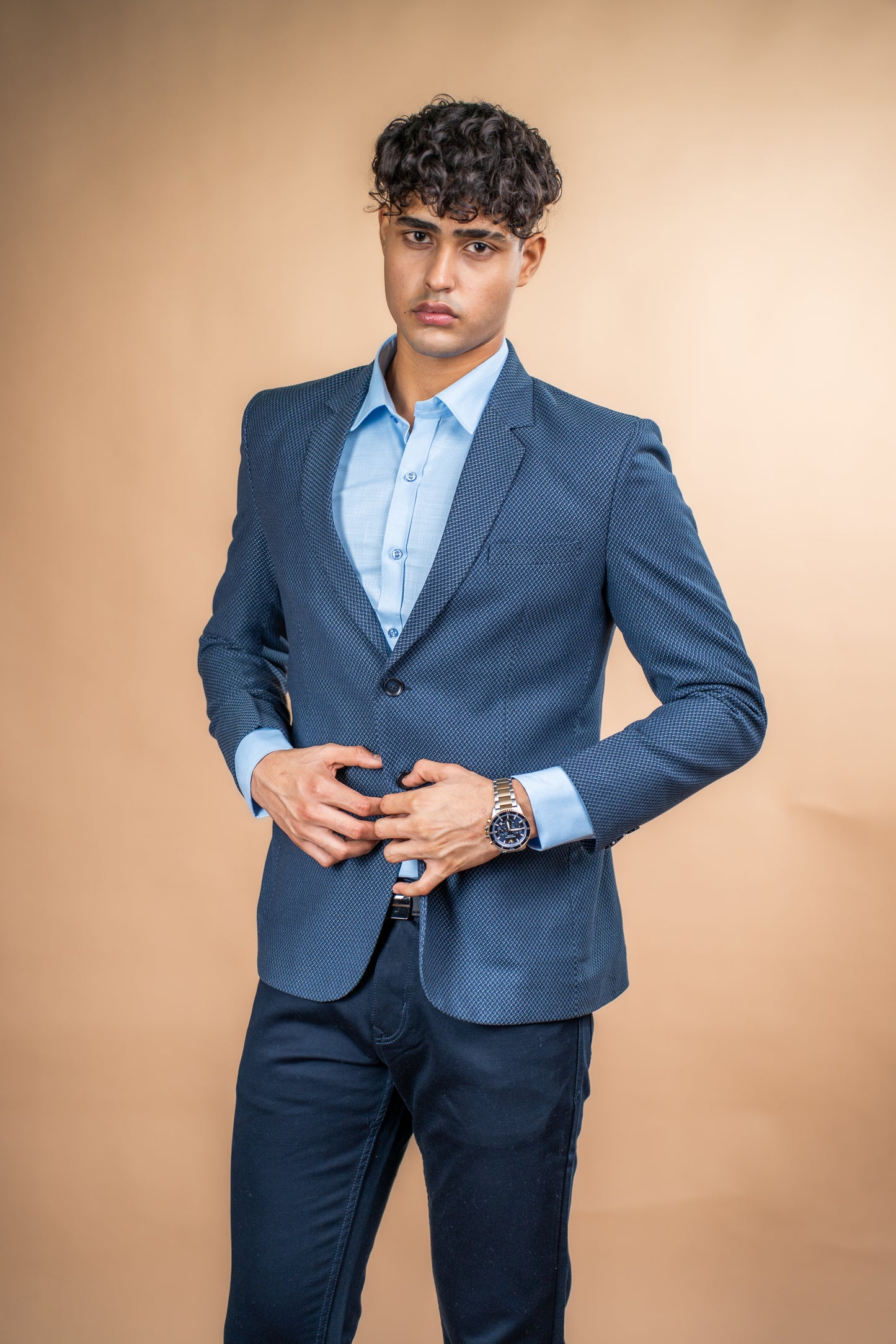 Midnight Weave Texture Blazer
