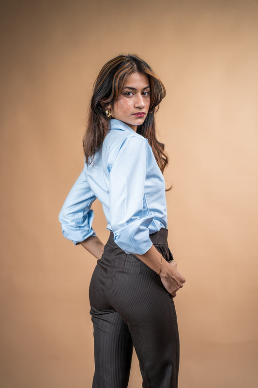 Mocha Line Flare Trousers