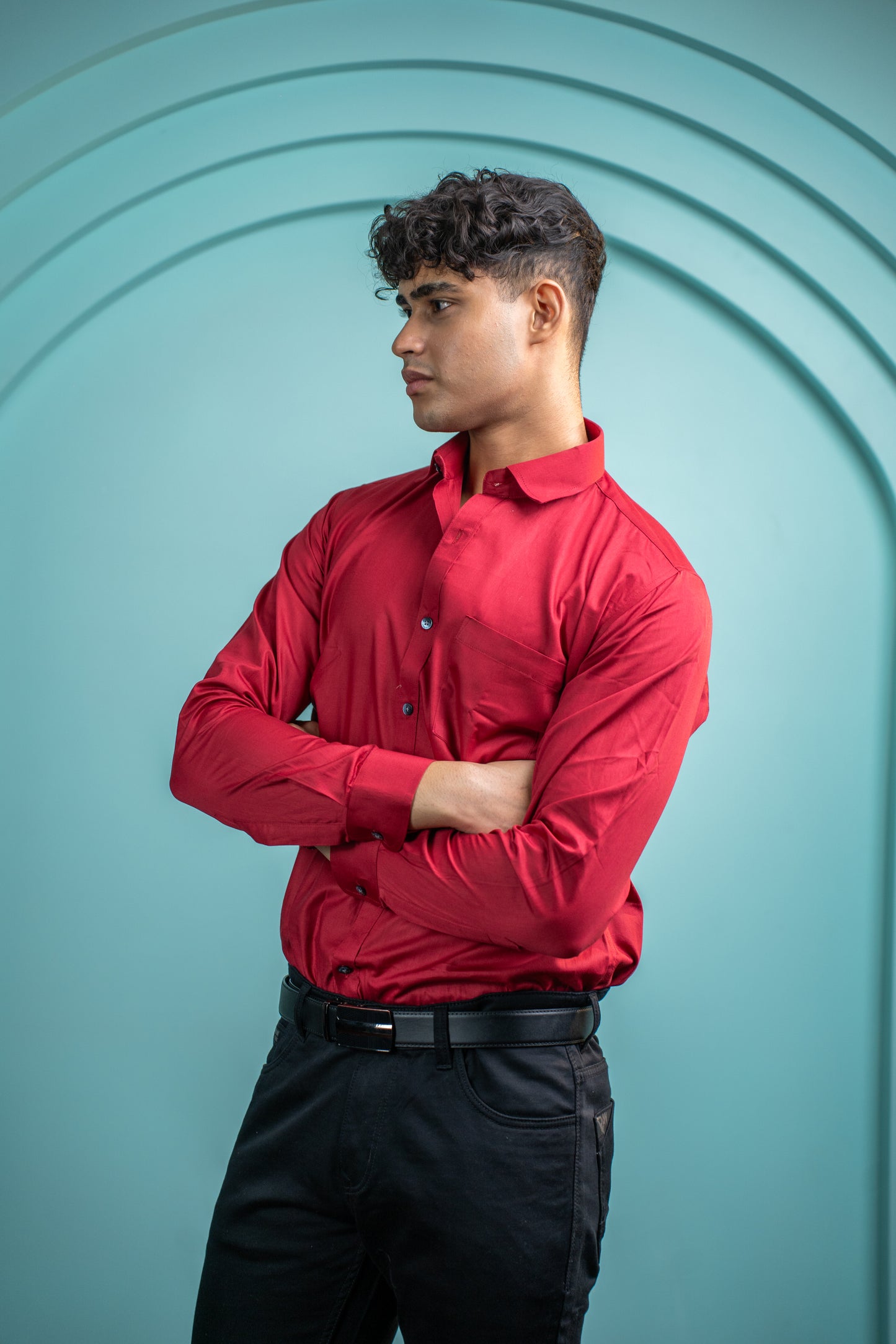 Crimson Core Cotton Shirt