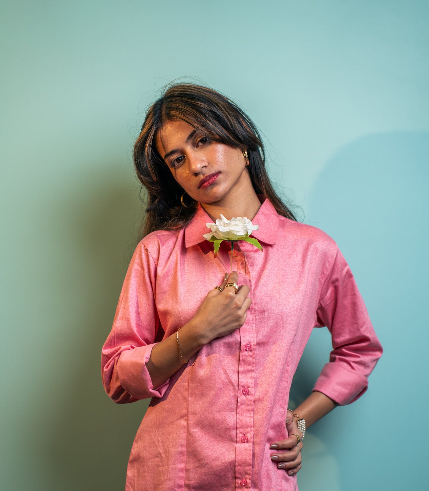 Blush Bloom Cotton Shirt