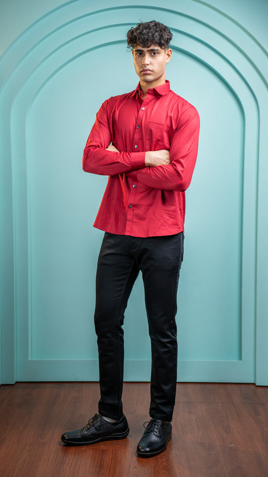 Crimson Core Cotton Shirt