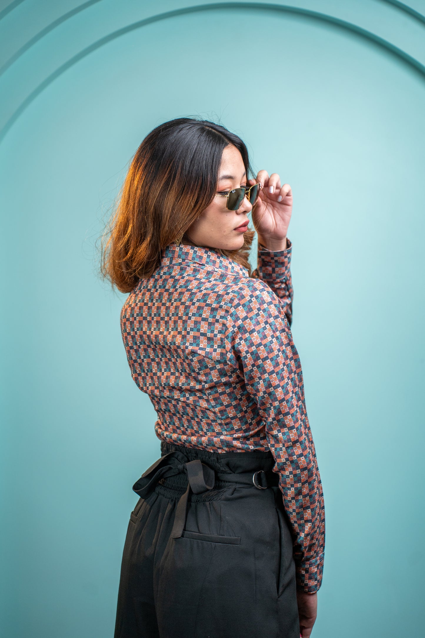 Mosaic Charm Cotton Shirt