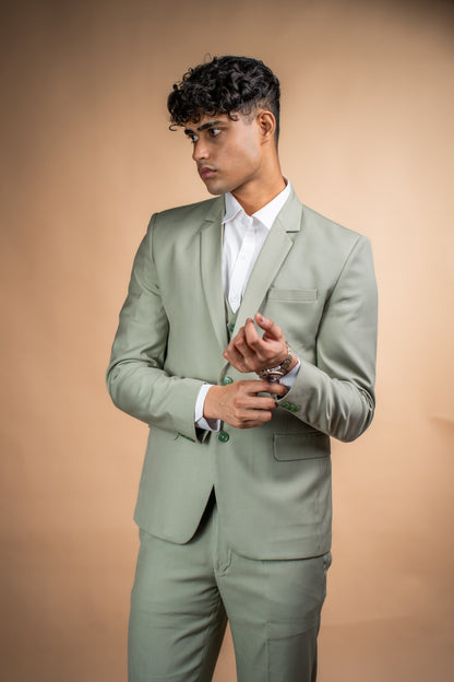 Olive Crest Three-Piece Suit