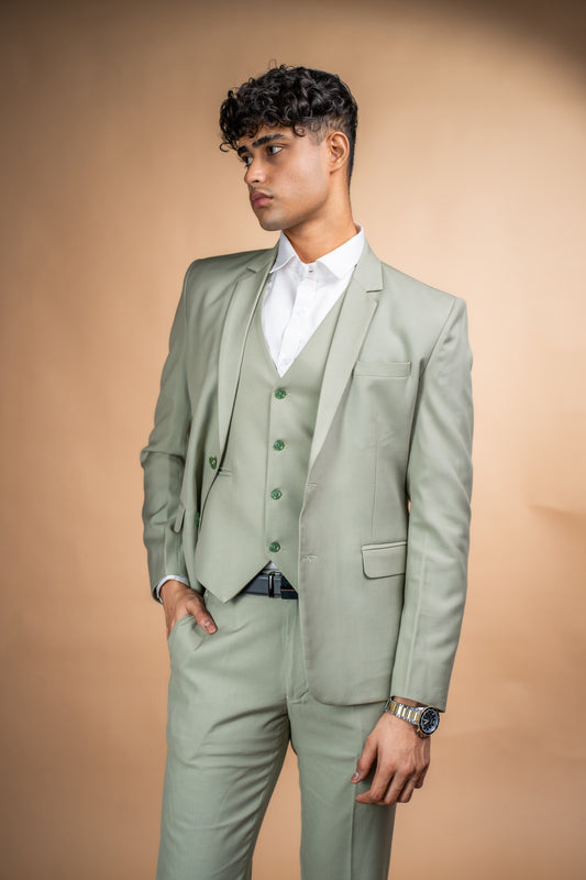 Olive Crest Three-Piece Suit