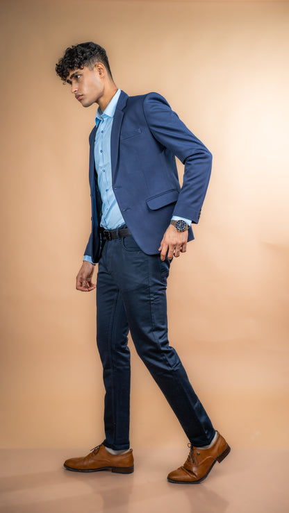 Midnight Navy Slim-Fit Cotton Jeans