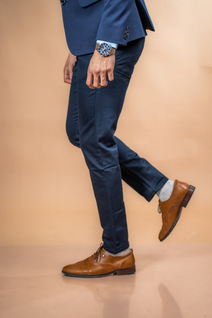 Midnight Navy Slim-Fit Cotton Jeans