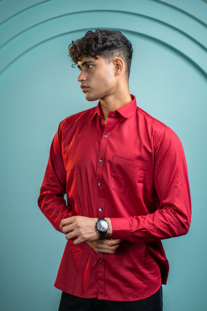 Crimson Core Cotton Shirt