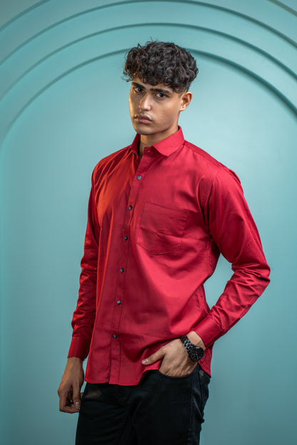 Crimson Core Cotton Shirt