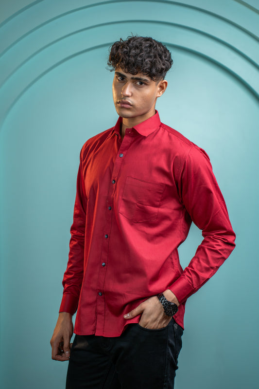 Crimson Core Cotton Shirt