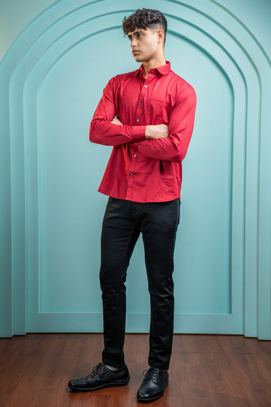 Onyx Black Slim-Fit Cotton Jeans