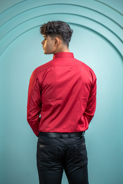Crimson Core Cotton Shirt